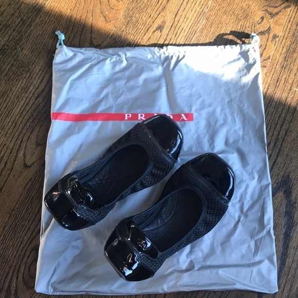Prada Sport mesh & Leather cap toe ballet flats - Picture 3 of 8